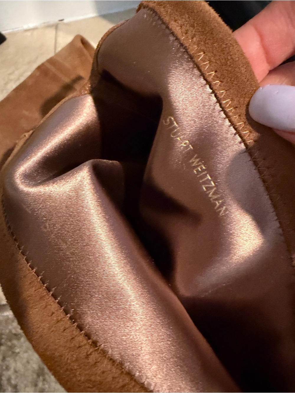 Stuart Weitzman Tieland Suede Over-The-Knee Boots - Walnut Brown - Size 7.5 US - Picture 9 of 12